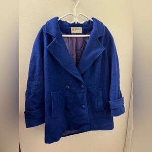 D’Allairds Wool Royal Blue Trench Coat (Women’s, Used)